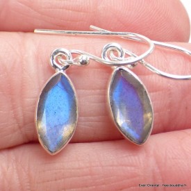 Boucles d'oreilles marquise Labradorite bleue 