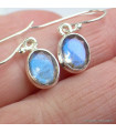 Boucles d'oreilles ovales Labradorite bleue 