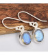 Boucles d'oreilles ovales Labradorite bleue 