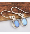 Boucles d'oreilles ovales Labradorite bleue 