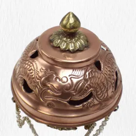 Porte-encens tibétain encensoir boule moyen modèle - Porte-encens tibétains