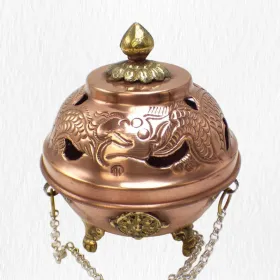 Porte-encens tibétain encensoir boule moyen modèle - Porte-encens tibétains
