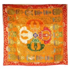 Nappe tibétaine pour autel bouddhiste en soie - Tenture murale bouddhiste, nappe