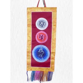 Tenture bouddhiste Om Ah Hung bordeau Tentures tibétaines Bouddha OAH7