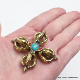 Double dorje tibetain varja bouddhiste 6 cm - Dordjé, double dorjé (sans cloche)