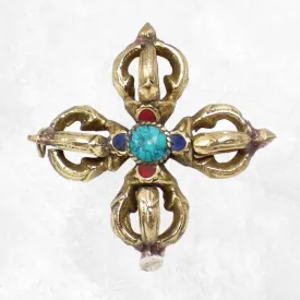 Double dorje tibetain varja bouddhiste 6 cm - Dordjé, double dorjé (sans cloche)