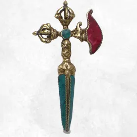 Phurba tibétain Dorjé et Kartika en laiton - Objets rituels bouddhistes