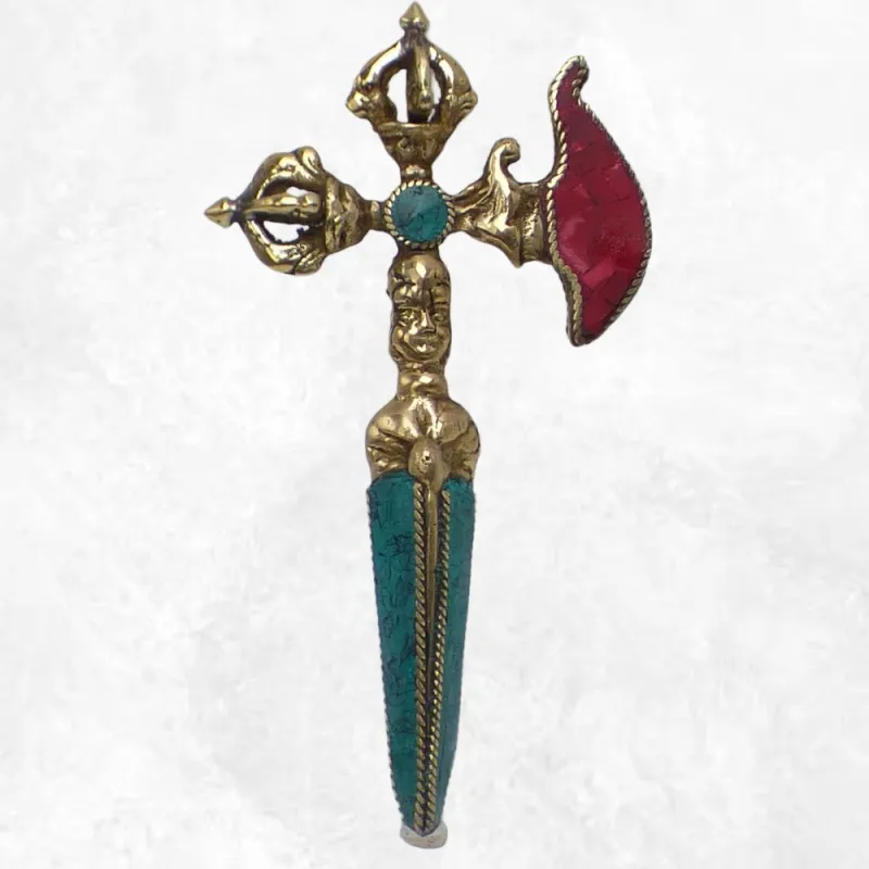 Phurba tibétain Dorjé et Kartika en laiton - Objets rituels bouddhistes