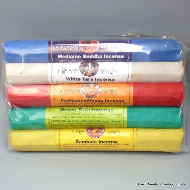 Lot de 5 Encens pour rituels bouddhistes Tibétains - Encens tibétains, accessoires