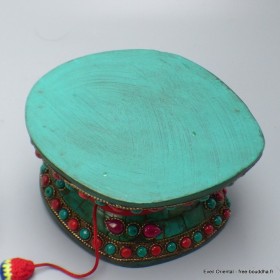 Damaru bouddhiste 12 cm pierres naturelles 
