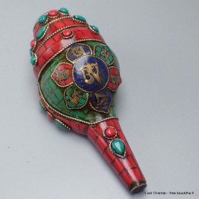 Conque tibétaine bouddhiste Om et mantra 