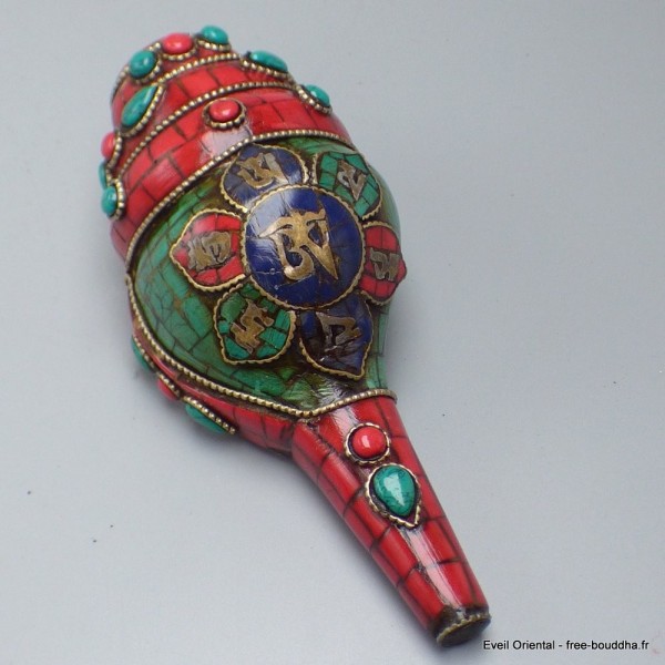 Conque tibétaine bouddhiste Om et mantra 