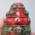 Conque tibétaine bouddhiste Om et mantra - Conque tibétaine