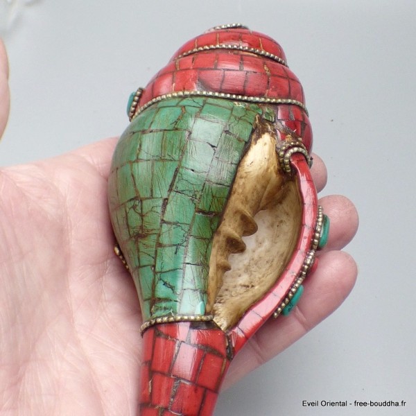 Conque tibétaine conch Om tibétain 