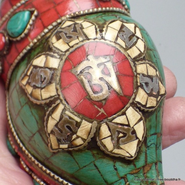 Conque tibétaine conch Om tibétain 