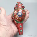 Conque tibétaine sertie de pierres - Conque tibétaine