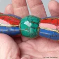 Dorje tibétain serti de pierres - Dordjé, double dorjé (sans cloche)