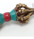 Dorje bouddhiste 13 cm laiton pierres 