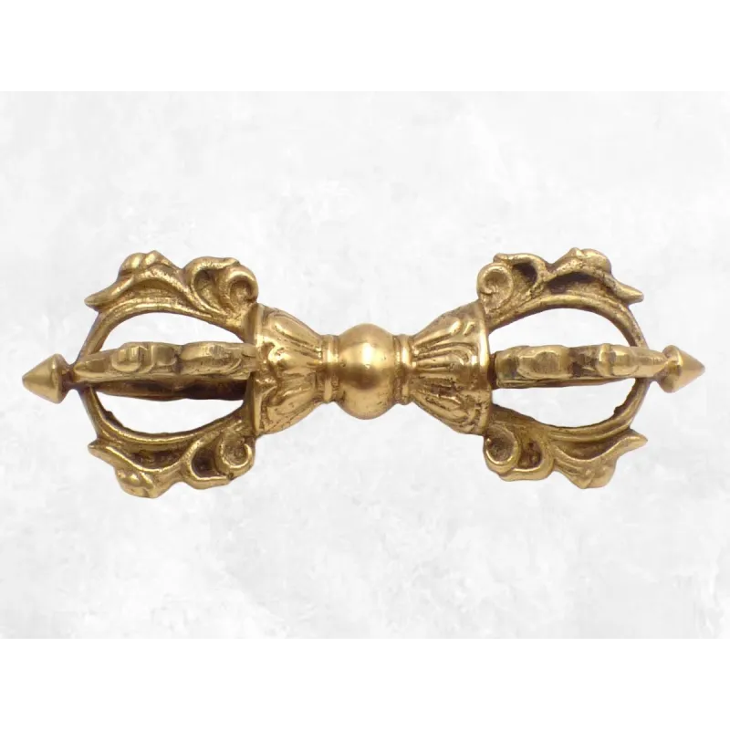 Dorjé tibétain puissant à 4 branches 14 cm - Dordjé, double dorjé (sans cloche)
