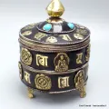Boîte à bijoux tibétaine 2 mantras - Artisanat tibétain bouddhiste