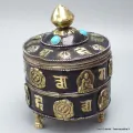 Boîte à bijoux tibétaine 2 mantras - Artisanat tibétain bouddhiste