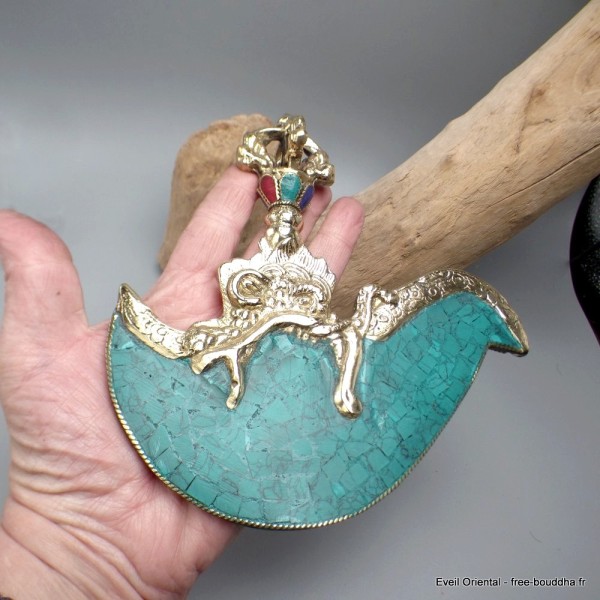 Kartika tibétain (drigug) laiton et turquoise naturelle Kartika Tibétain Bouddhiste KD3