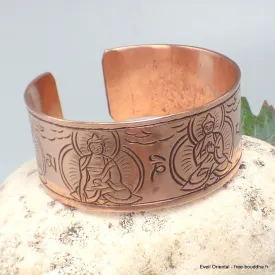 Bracelet tibétain manchette 5 Bouddhas - Bracelets tibétains bouddhistes