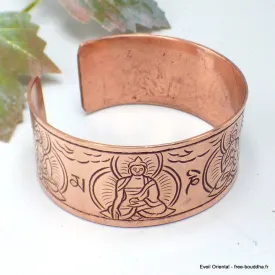 Bracelet tibétain manchette 5 Bouddhas - Bracelets tibétains bouddhistes