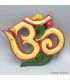 Décoration tibétaine Om jaune en bois 