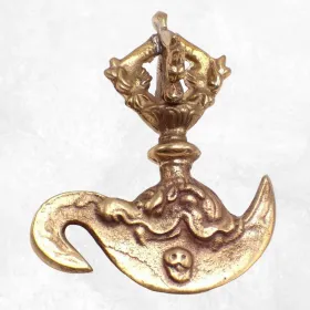 Dorje tibétain kartika en laiton massif - Dordjé, double dorjé (sans cloche)