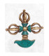 Double dorjé bouddhiste et kartika en turquoise Dordjé Tibétain DD7