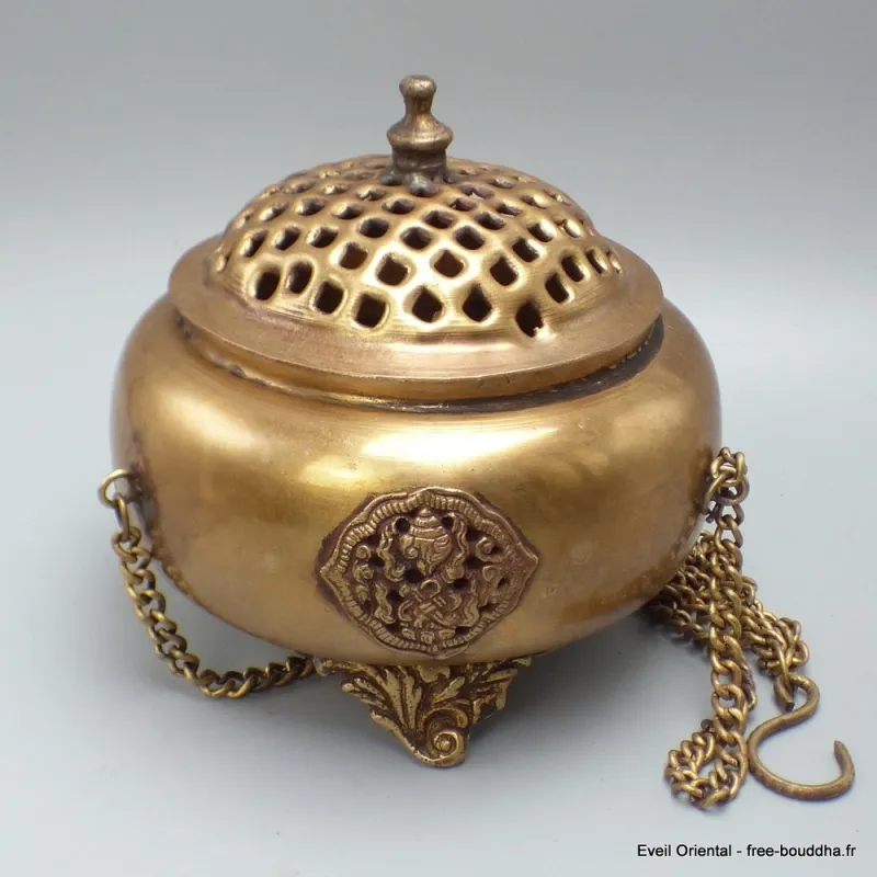 Porte-encens tibétain Encensoir cuivre et laiton - Porte-encens tibétains