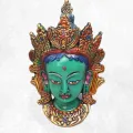 Statuette bouddhiste - Masque Tara Verte 20 cm - Sculpture, tableau, masque mural bouddhiste