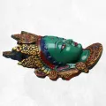 Statuette bouddhiste - Masque Tara Verte 20 cm - Sculpture, tableau, masque mural bouddhiste