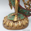 Rare statue Tara en laiton et turquoise 30 cm Statuettes Bouddhistes STATARA20