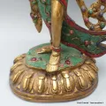 Rare statue bouddhisteTara en laiton et turquoise 30 cm - Statuettes bouddhistes tibétaines artisanales