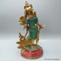 Rare statue bouddhisteTara en laiton et turquoise 30 cm - Statuettes bouddhistes tibétaines artisanales