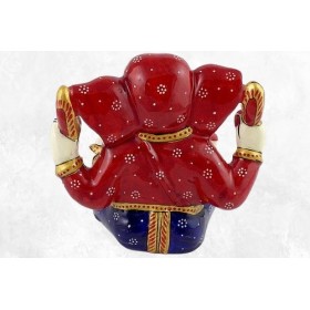 Artisanat népalais statuette Ganesh peinte à la main Objets Ganesh STA75.1