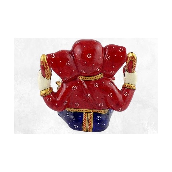 Artisanat népalais statuette Ganesh peinte à la main Objets Ganesh STA75.1