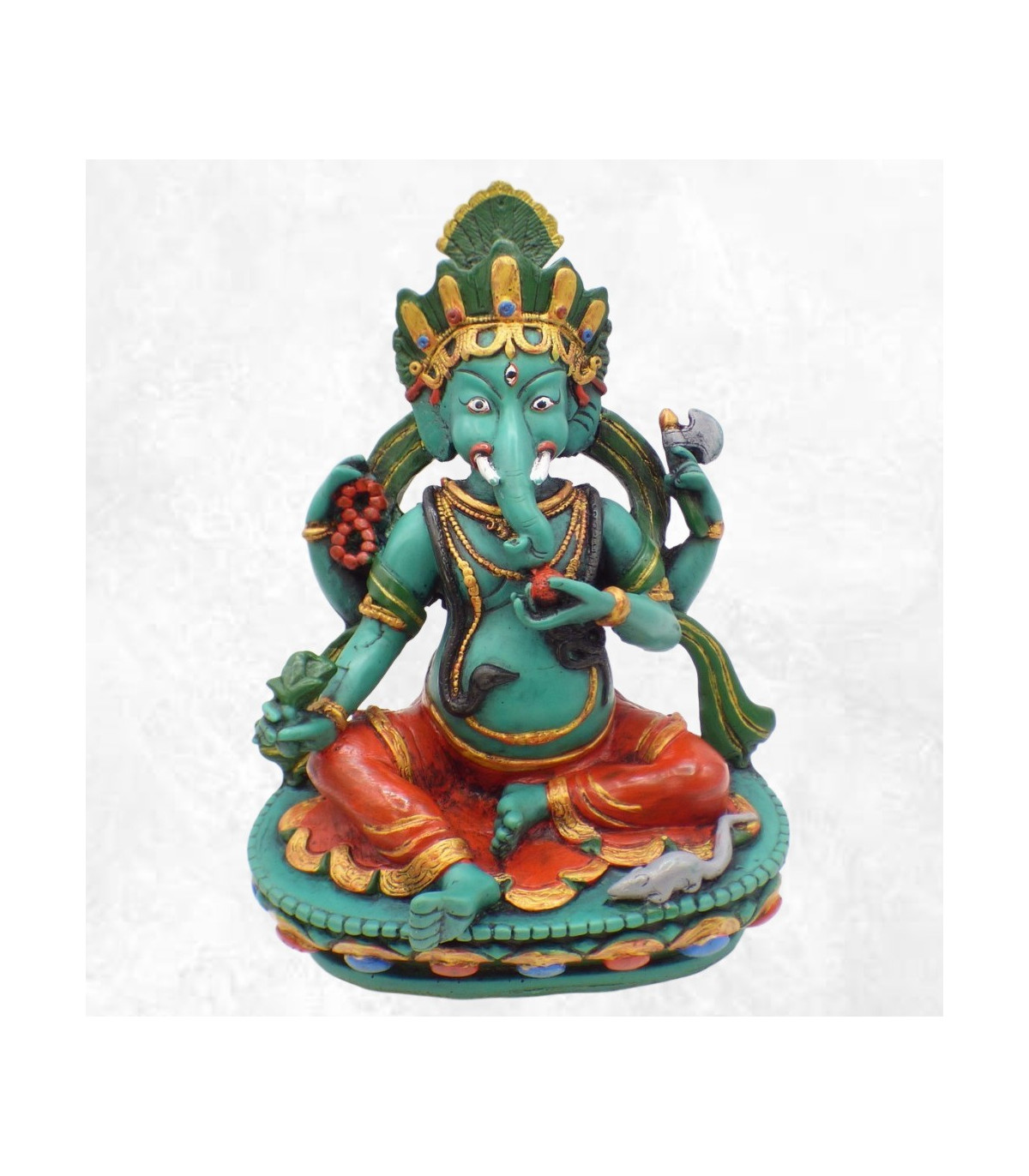 Statue Ganesha En Résine 14 Cm - Porte-bonheur Pour La Maison, Symbole De Prospérité Et Sagesse