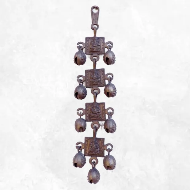 Cloches tibétaines Dieu Ganesh 40 cm (rare) - Cloche tibétaine et dorjé tibétain