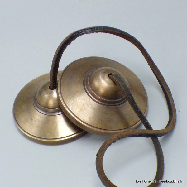 Tingshas tibétaines qualité supérieure 7,5 cm 