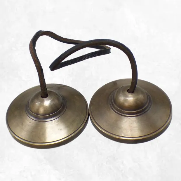 Tingshas tibétaines qualité supérieure 7,5 cm - Népal - Objets rituels bouddhistes