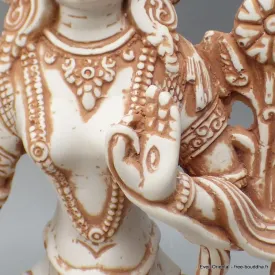 Statuette bouddhiste Tara Blanche patinée 20 cm - Artisanat Tibétain - Statuettes bouddhistes tibétaines artisanales