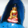 Porte-encens tibétain terre cuite bleue - Porte-encens tibétains