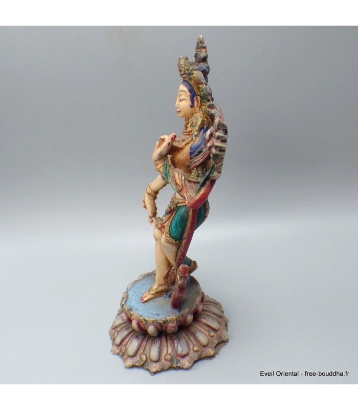 Statue Tara verte sur pied 22 cm 
