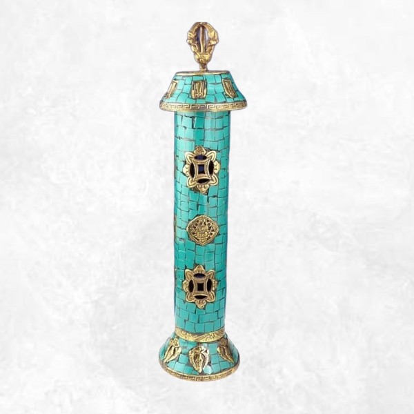 Porte encens bouddhiste en Turquoise Encens tibétains, accessoires BBRE3