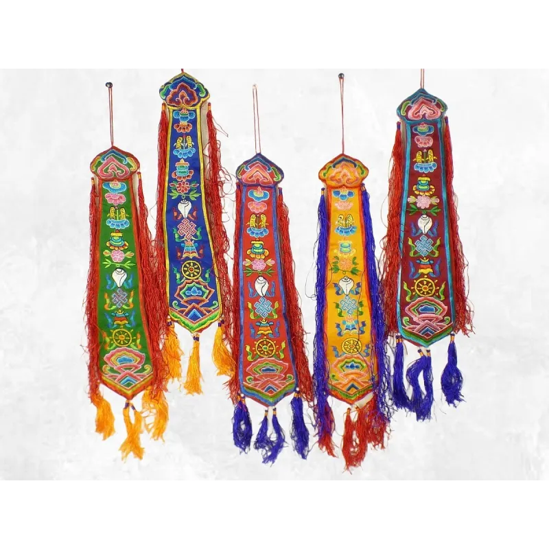 Amulette tibetaine porte-bonheur Signes auspicieux - Tentures bouddhistes