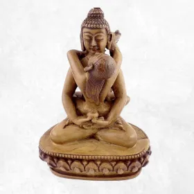 Statuette bouddhiste tibétaine Bouddha Shakti 13 cm (Samantabhadra) - Statuettes bouddhistes tibétaines artisanales