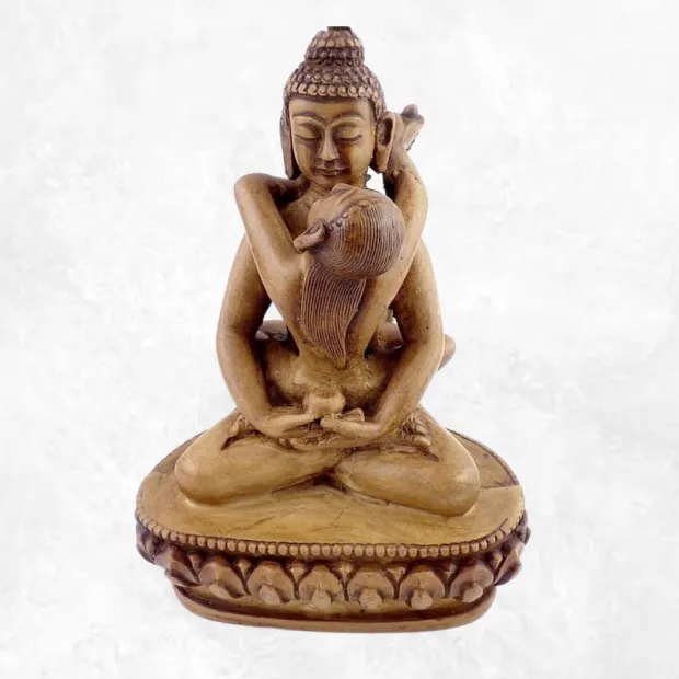 Statuette bouddhiste tibétaine Bouddha Shakti 13 cm (Samantabhadra) - Statuettes bouddhistes tibétaines artisanales
